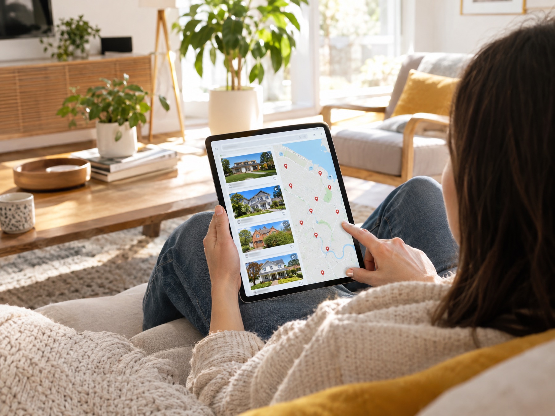 Buyer browsing an automated real estate search app